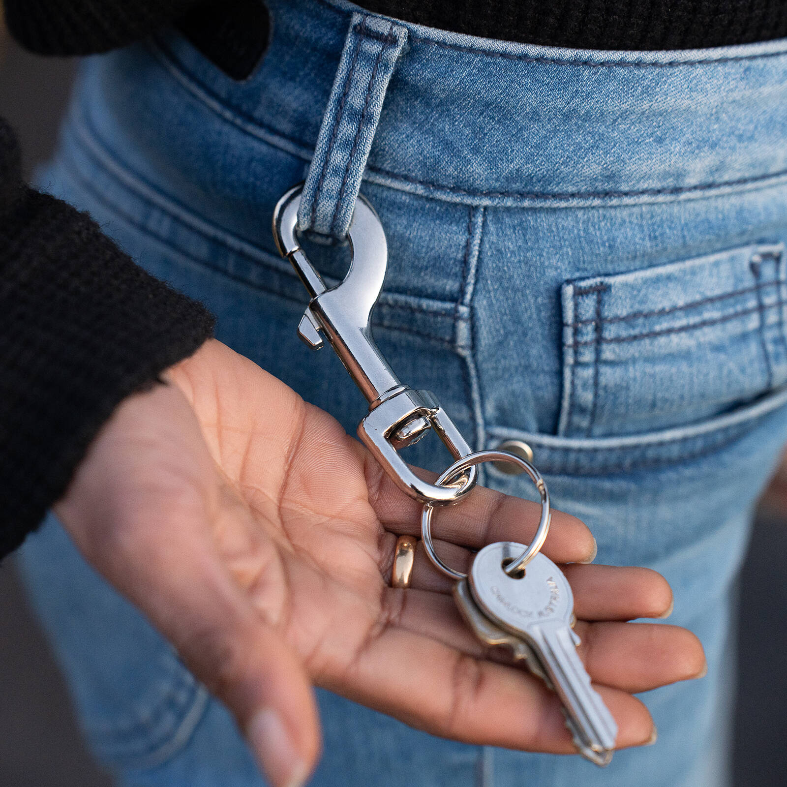 Taskmaster Nickel Plated Zinc Snap Hook with Key Ring 81 x 12mm - 4 Pack