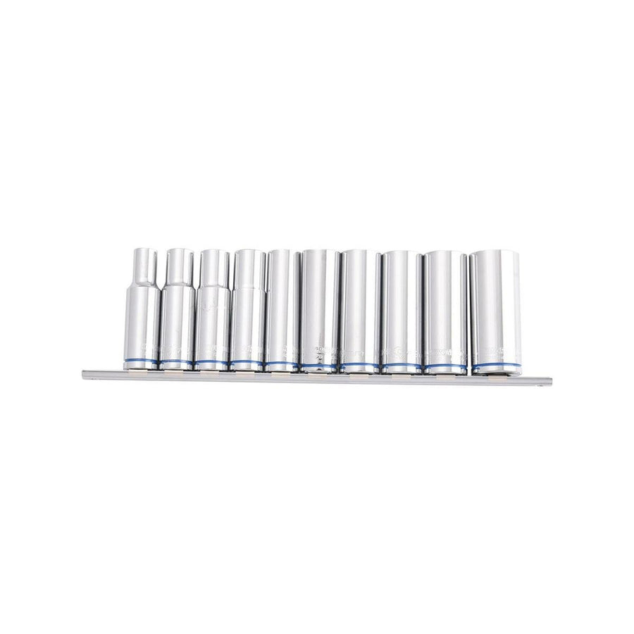 Kincrome Deep Socket Rail 10 Piece 1/2" Drive (Mirror Polish) - Metric - SuperSaverAU - view 1