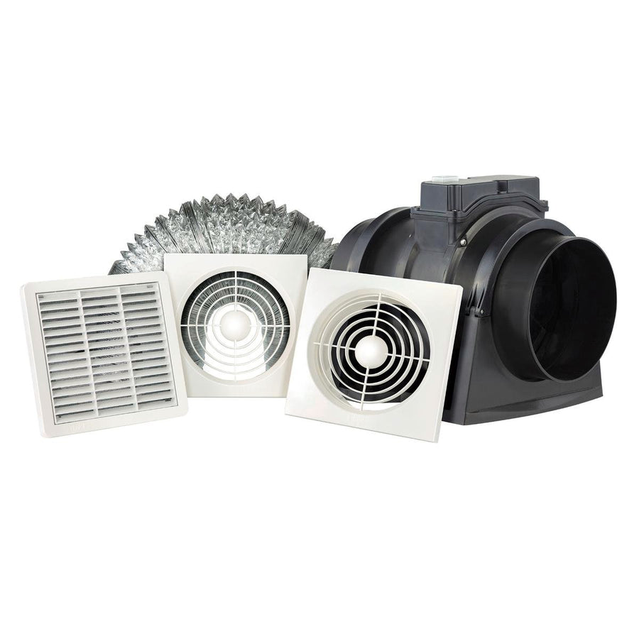 Hpm 150mm Inline Exhaust Fan Kit - Plastic - 555m3/h Air Extraction - SuperSaverAU - view 1