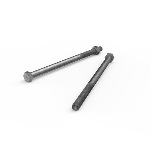 Zenith Hot Dipped Galvanised Hex Head Bolt - M12 x 220mm - 4.6 Grade Steel - 1 Pack - SuperSaverAU - view 1