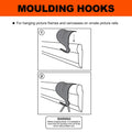 Everhang 10kg Nickel Plated Steel Picture Hanging Moulding Hook - 4 Pack