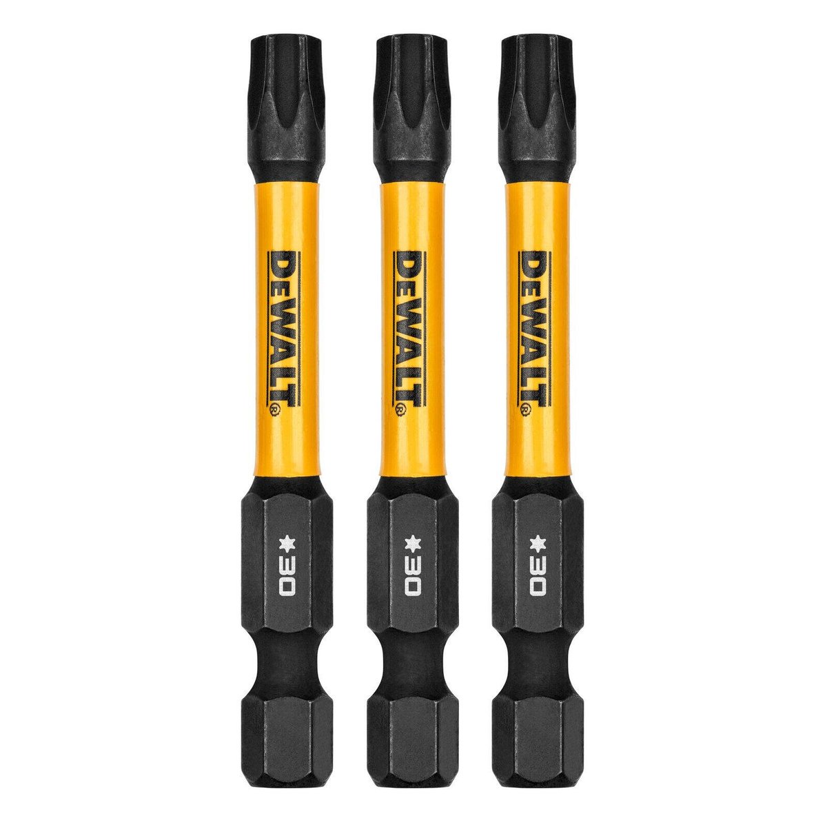 Dewalt Flextorq Screwdriver Bit - TX30 - 57mm - 3 Pack - Durable High Carbon Steel - SuperSaverAU - view 1