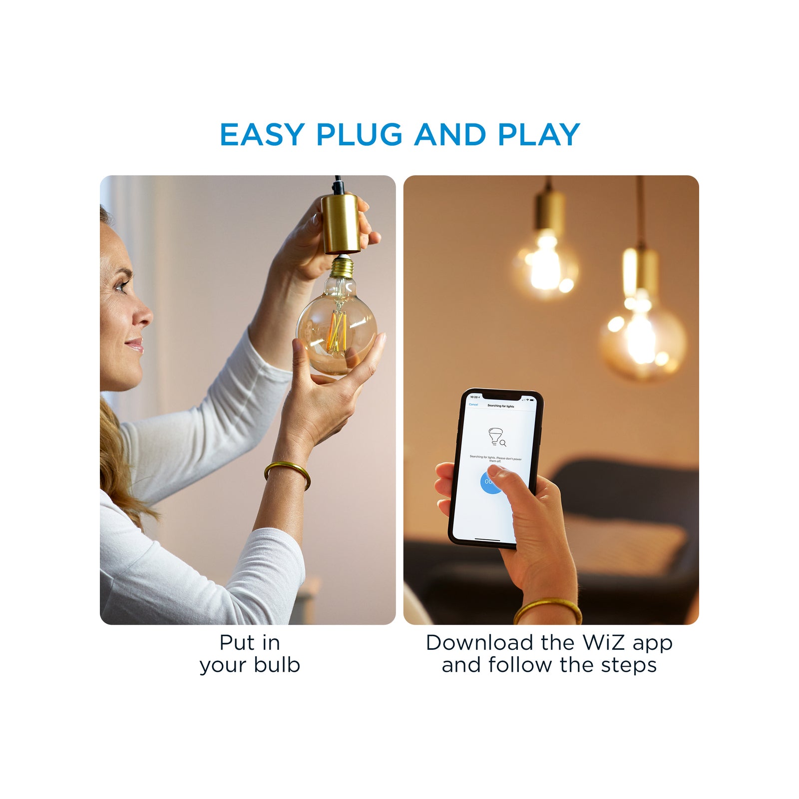 WiZ G95 E27 LED 640lm 7W Tuneable White Smart Filament Globe (929003018301)