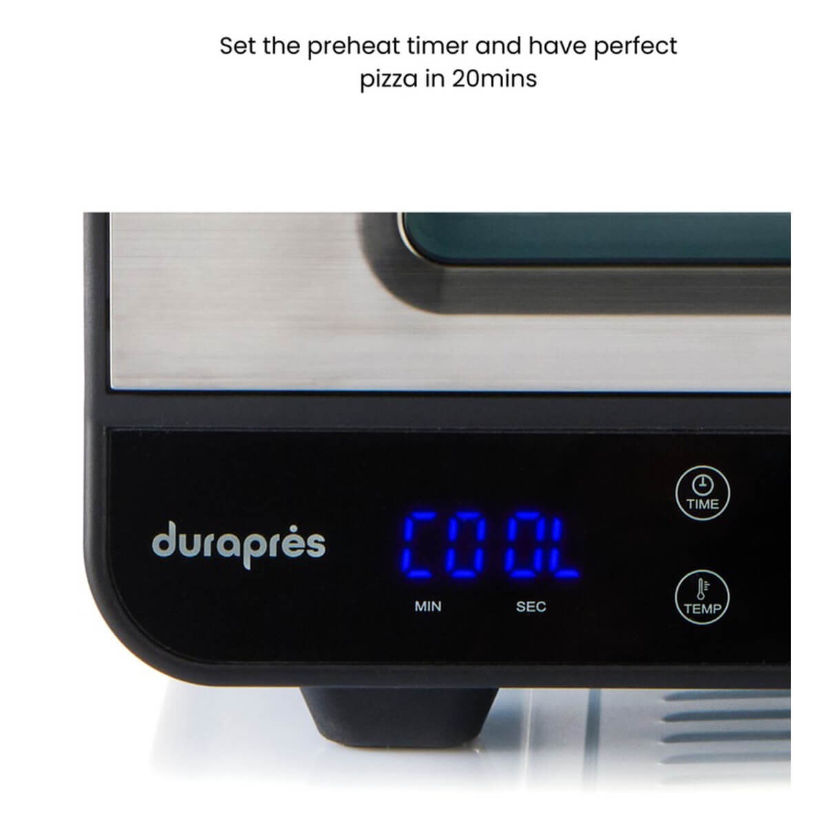 Durapres Slice Master pizza oven - 450°C max, six pizza presets, stone and peel included - DPDPZ800