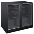 Husky 203L double door home bar fridge - black, adjustable shelves, LED lighting - C2HHMBBKAU