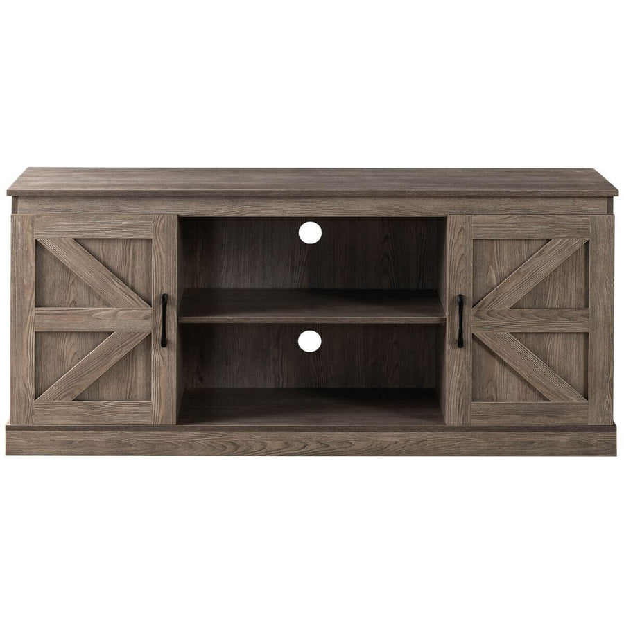 Zinus Wade TV Cabinet - Brown - Three Adjustable Shelves - Cord Ports - Hidden Storage - AU-UTOTV1-16G