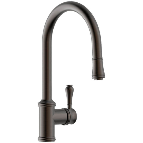 Armando Vicario Provincial Pull Out Kitchen Mixer Tap - Brushed Black Nickel, 5 Star WELS - 400674BBN-LF