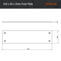 Lemaar Push Plate 250x65x2mm Satin Stainless Steel DDA Compliant - SuperSaverAU - view 3