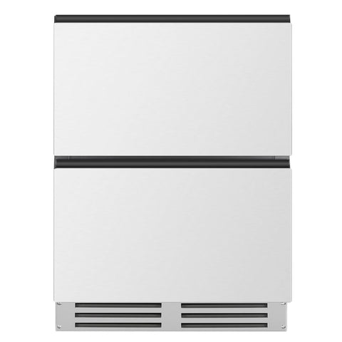Artusi 127L single zone double drawer beverage chiller - stainless steel, holds 97 cans - AUBF620X