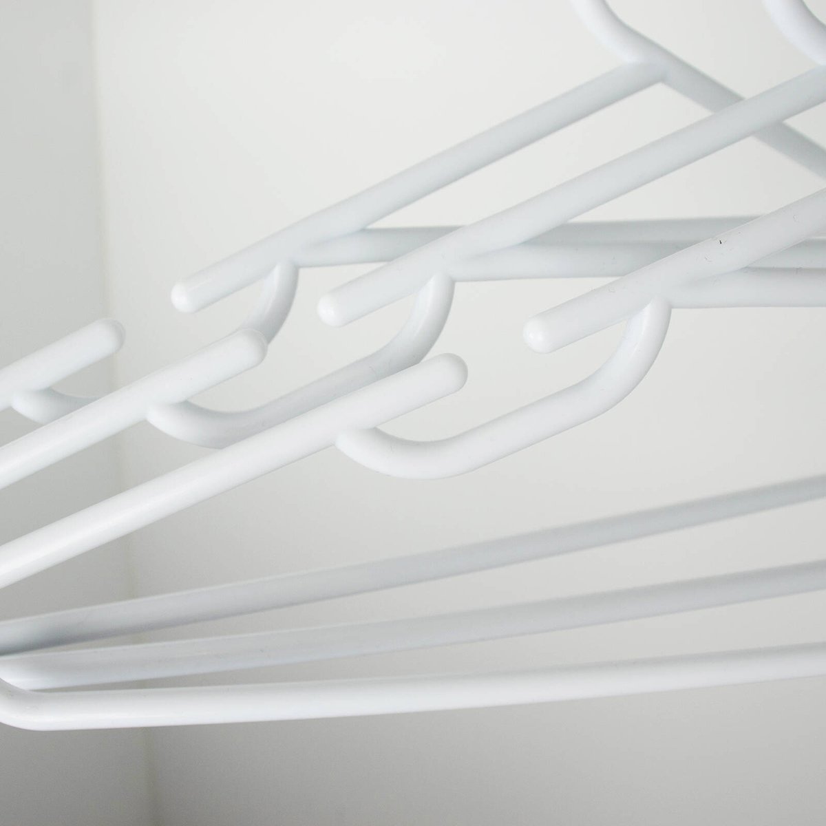 All Set White Plastic Tube Clothes Hangers 10 Pack - 445mm x 215mm - Anti-Slip - SuperSaverAU - view 3
