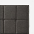 Zinus Leo Fabric Bed Frame King - Dark Grey, Foam Padded Headboard, Wooden Slats - AU-FSPBO-K