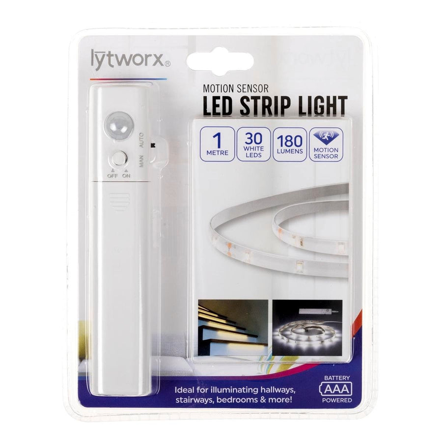 Lytworx Motion Sensor LED Strip Light - 1m - 180 Lumens - White - SuperSaverAU - view 1