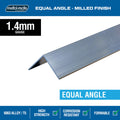 Metal Mate Aluminium Equal Angle 25 x 25 x 1.4mm 1m Silver Mill Finish