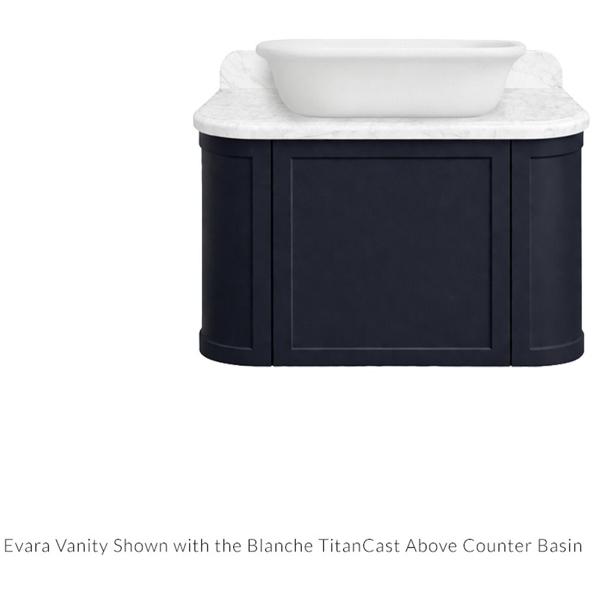 Turner Hastings Evara 75cm Wall Hung Vanity - Marble Top, Aegean Blue, 1 Taphole - EV755-AB-1TH