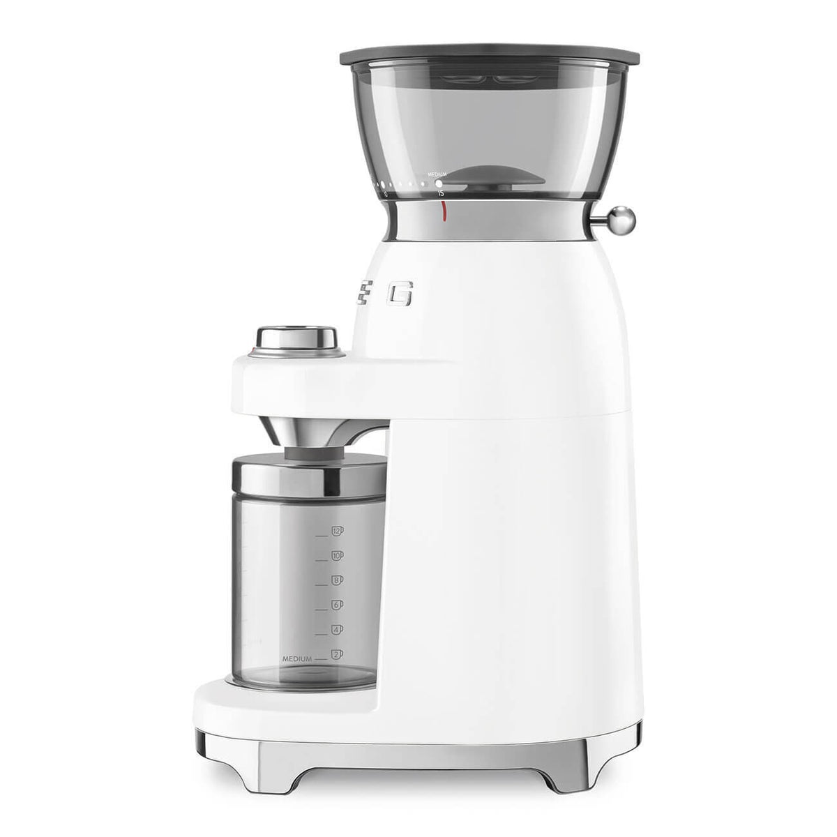 Smeg 50's retro style coffee grinder - white - 240g bean hopper - 50 grinding steps - CGF03WHAU
