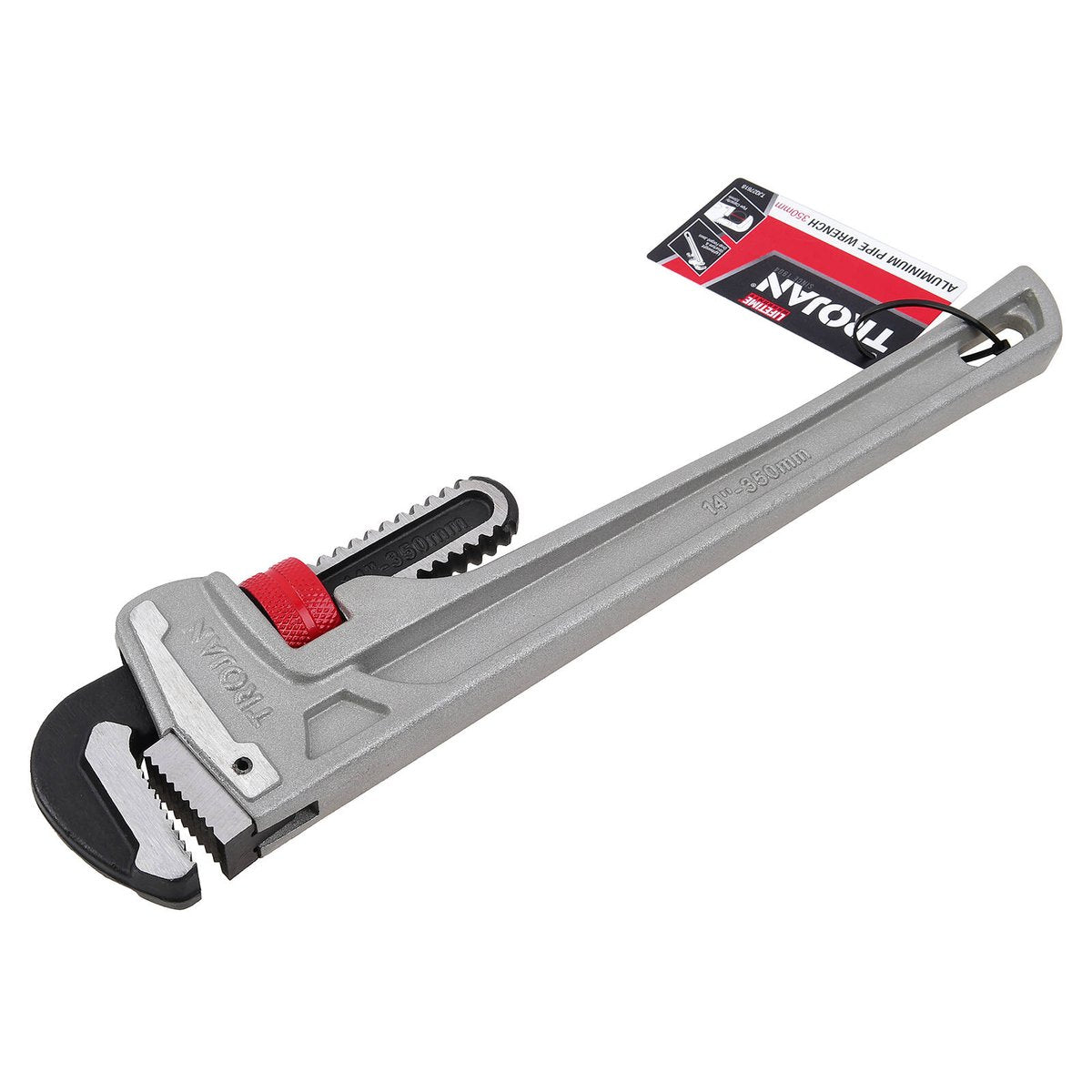 Trojan 350mm Aluminium Pipe Wrench - Lightweight - Drop Forged Jaws - 55mm Capacity - SuperSaverAU - view 3