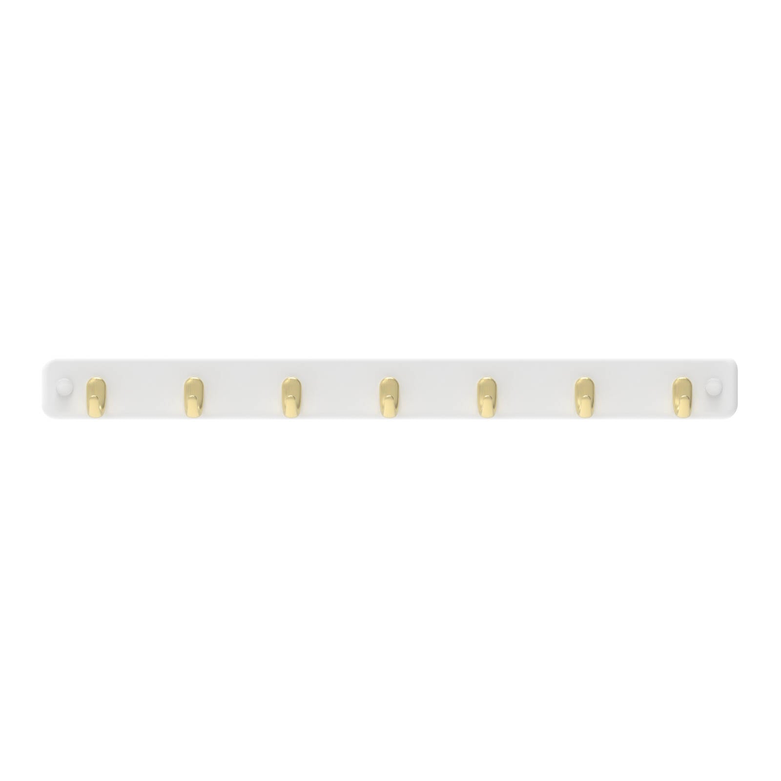 Mode 7 Brushed Brass Hook White Board Key Rack