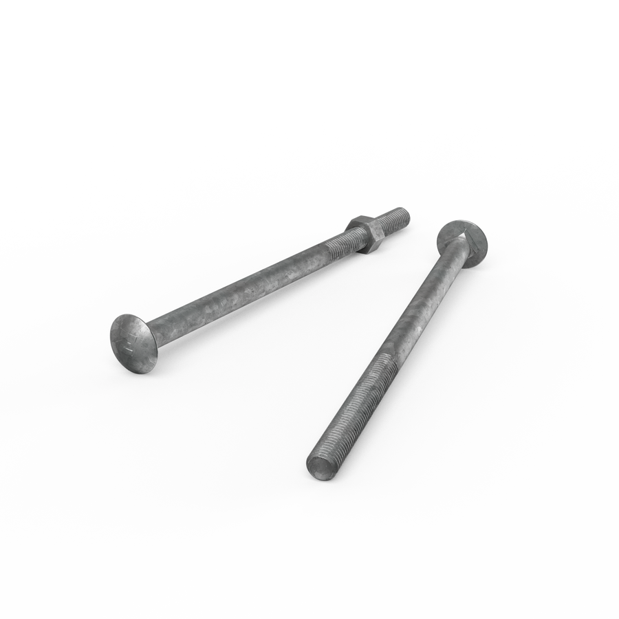 Zenith Hot Dip Galvanised M12 x 220mm Cup Head Bolts Nuts Each - SuperSaverAU - view 1