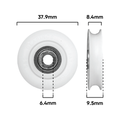 Rolltrak 38mm Acetal Concave Roller - 25kg Load - White - Durable - SuperSaverAU - view 2