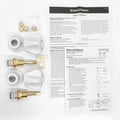 Shaw & Mason White Classic Style Basin Top Assembly Pair Brass
