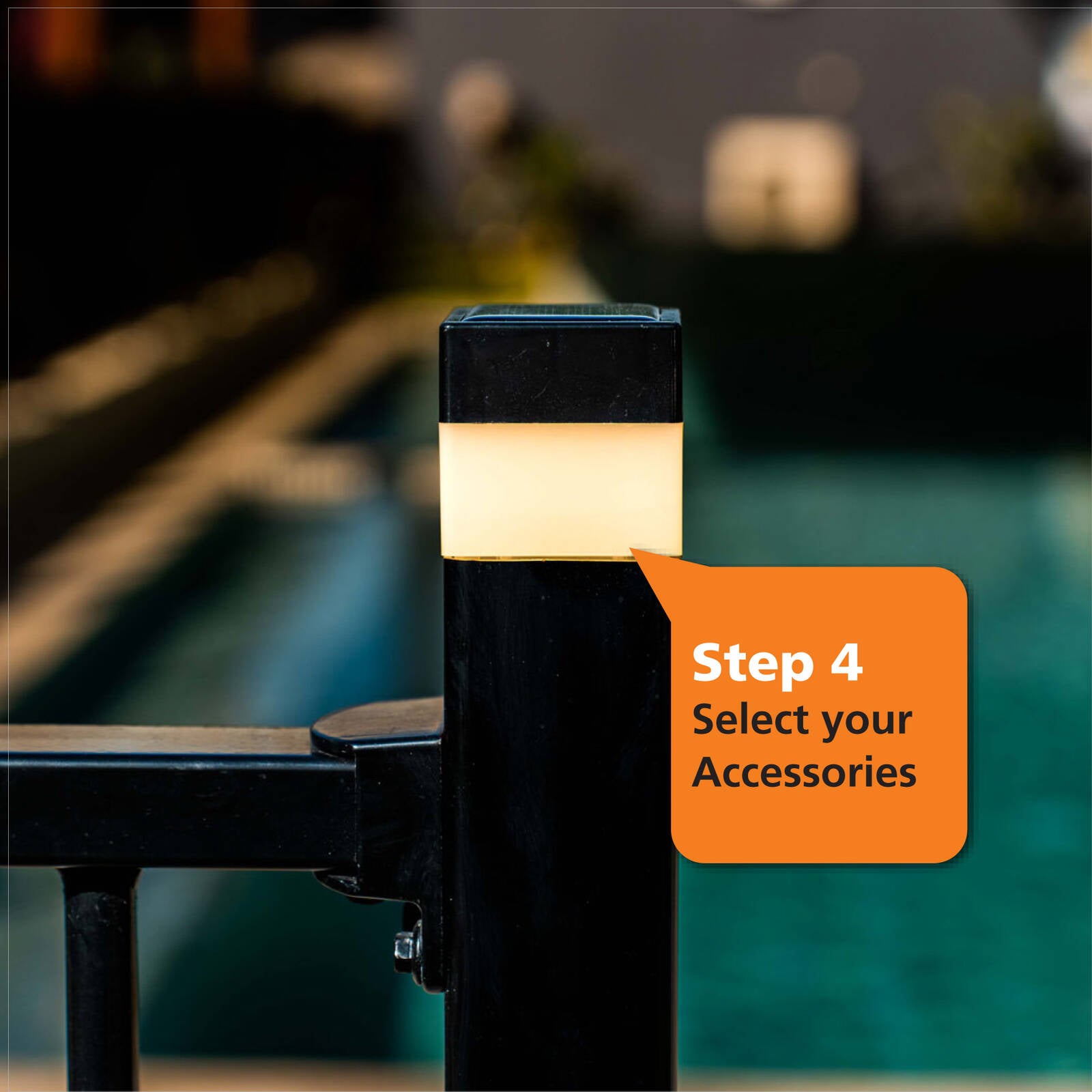 ProtectorAl Pearl White Aluminium Pool & Garden Fence Panel Brackets 38 x 25mm - 4 Pack