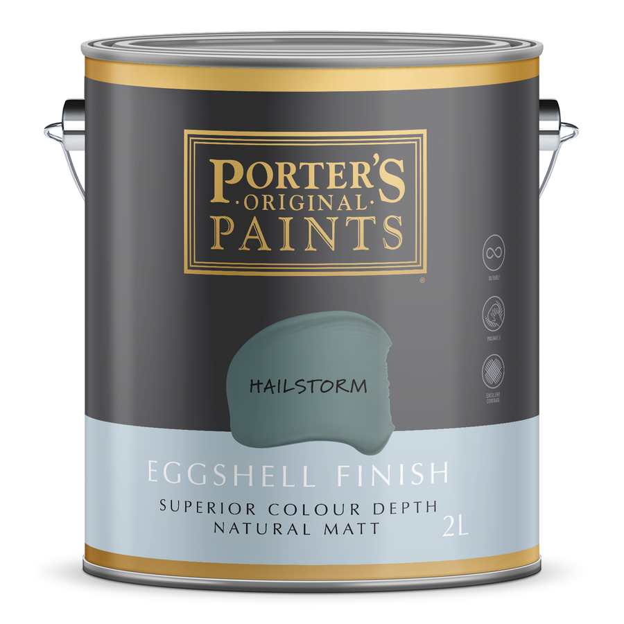 Porter S Washable Paint - Hailstorm - 2L - Eggshell Finish - 162mm x 156mm x 141mm - SuperSaverAU - view 1