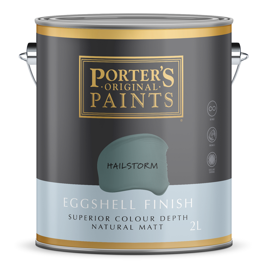 Porter's 2L Hailstorm Eggshell Washable Interior & Exterior Paint