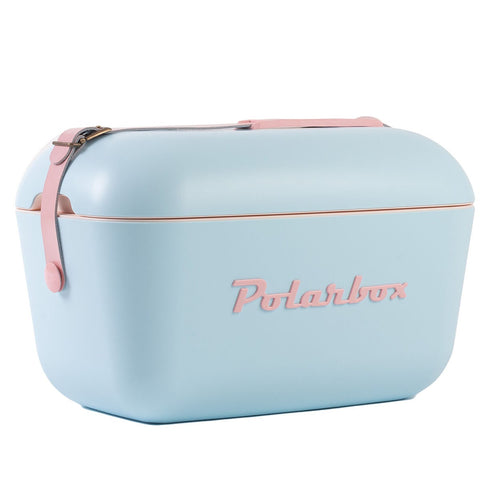 Polarbox Pop 12L Cooler - Sky with Rose Logo and Strap - Thermal Insulation - PLBP12SR