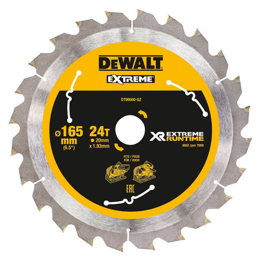 Dewalt XR Circular Saw Blade 165mm 40T - C3 Carbide - Efficient Cutting