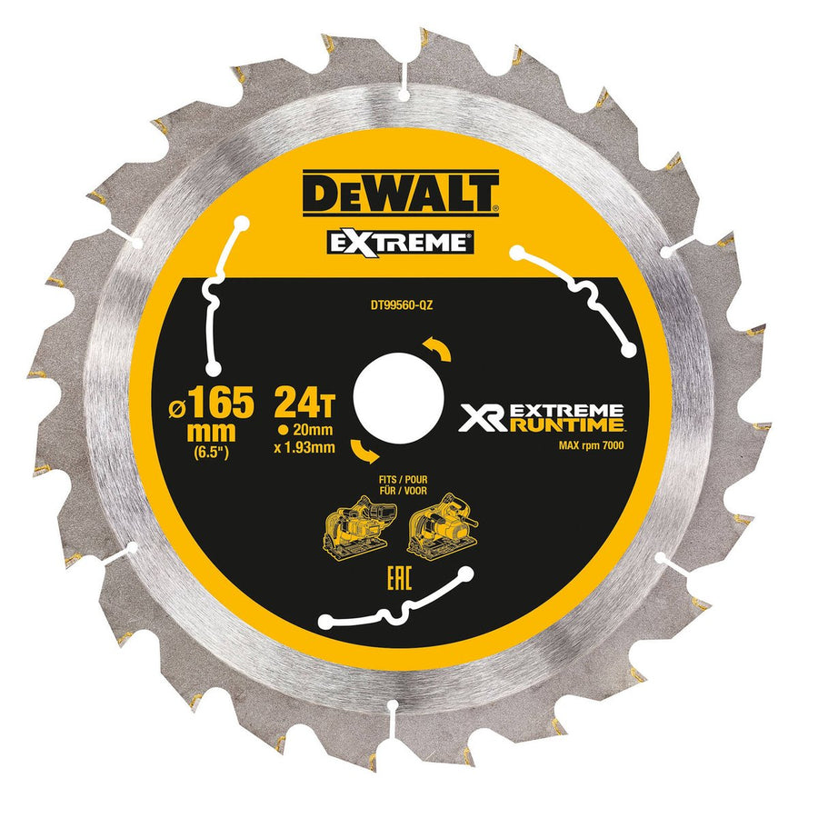 Dewalt XR Circular Saw Blade 165mm 40T - C3 Carbide - Efficient Cutting - SuperSaverAU - view 1