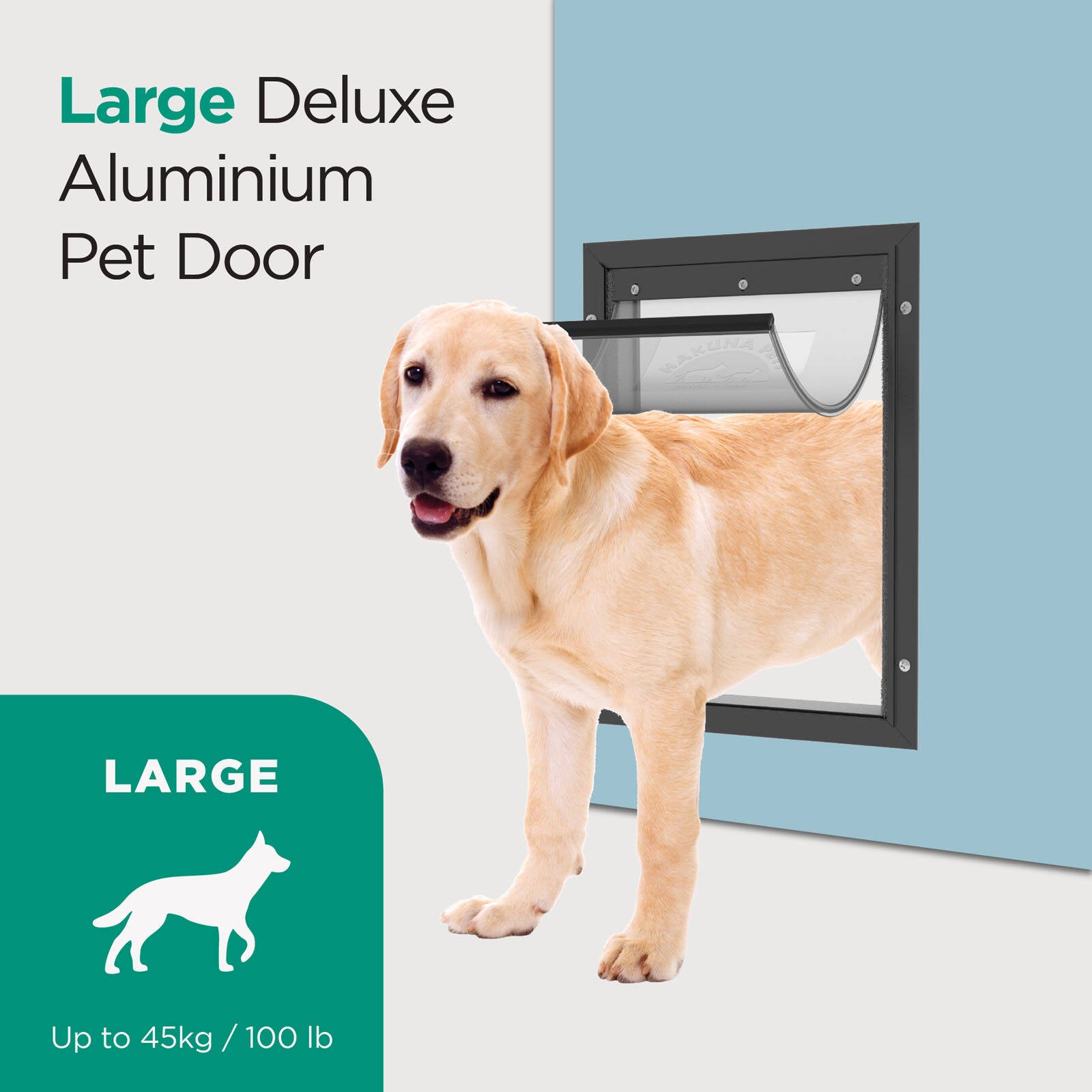 Hakuna Pets Large Black Deluxe Aluminium Pet Door