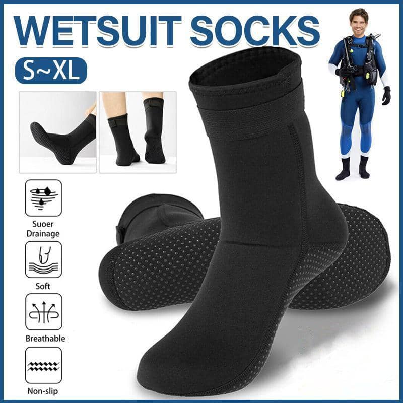 3mm Neoprene Wetsuit Socks - Black, Size L (AU 10-11, Foot 24-24.5cm) - view 2