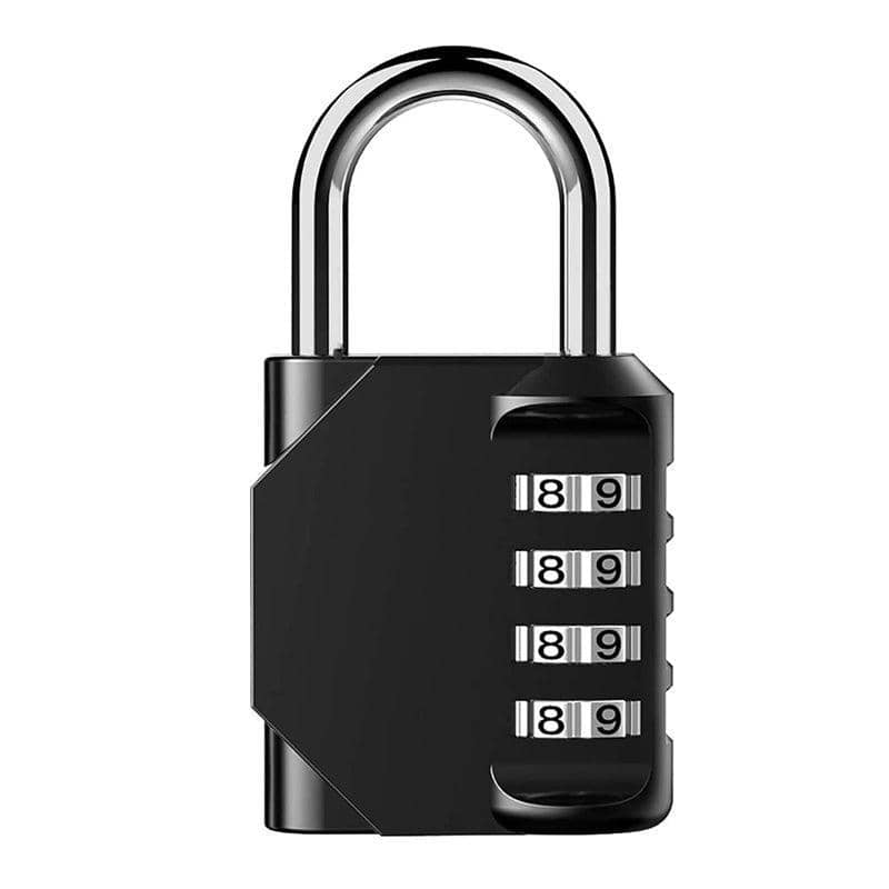 4 Digit Combination Padlock, Waterproof - Black
