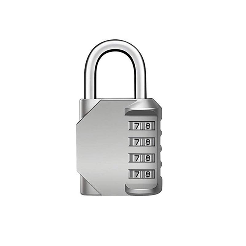 4 Digit Combination Padlock, Waterproof - Silver
