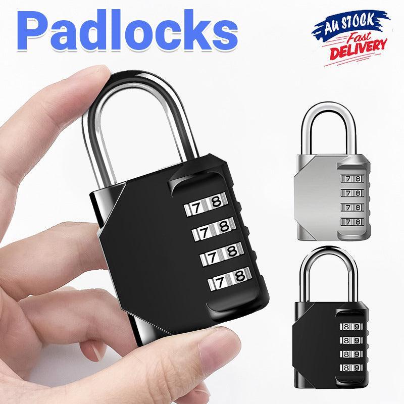 4 Digit Combination Padlock, Waterproof - Silver - view 2