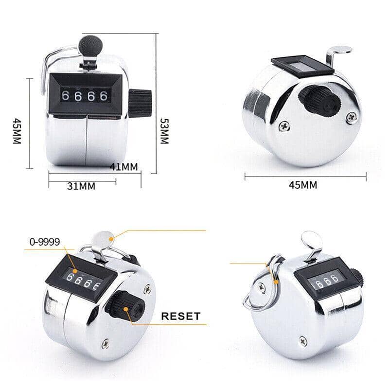 4-Digit Hand Held Tally Counter, Number Clicker for Sports and Inventory Counting - view 3