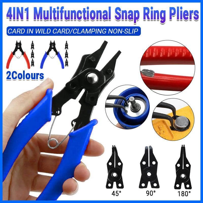4-In-1 Circlip Plier Set with Snap Ring Heads - Blue - view 2