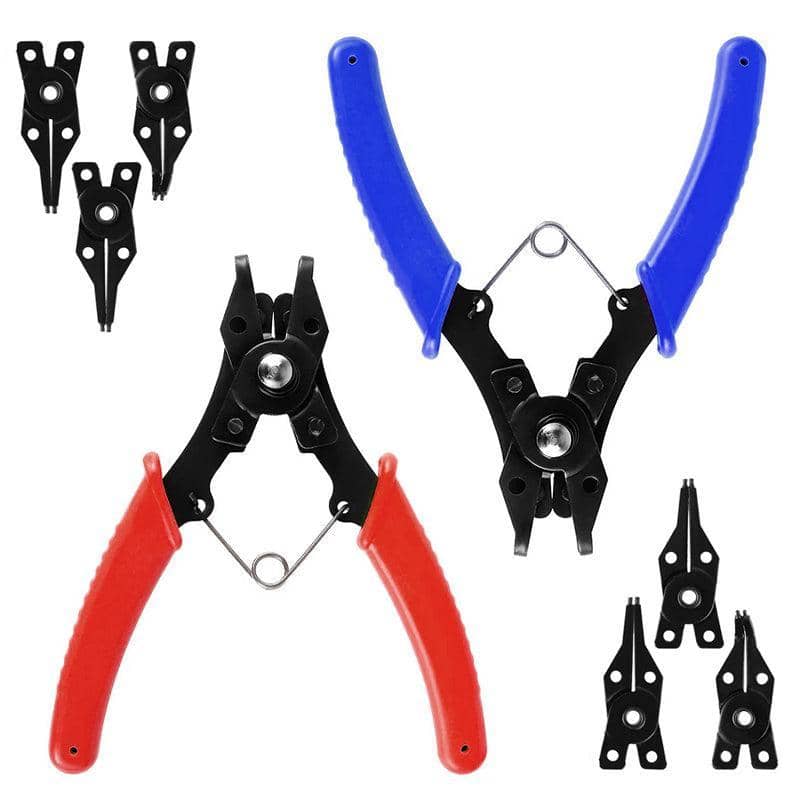 4-In-1 Circlip Plier Set with Snap Ring Heads - Blue - view 3