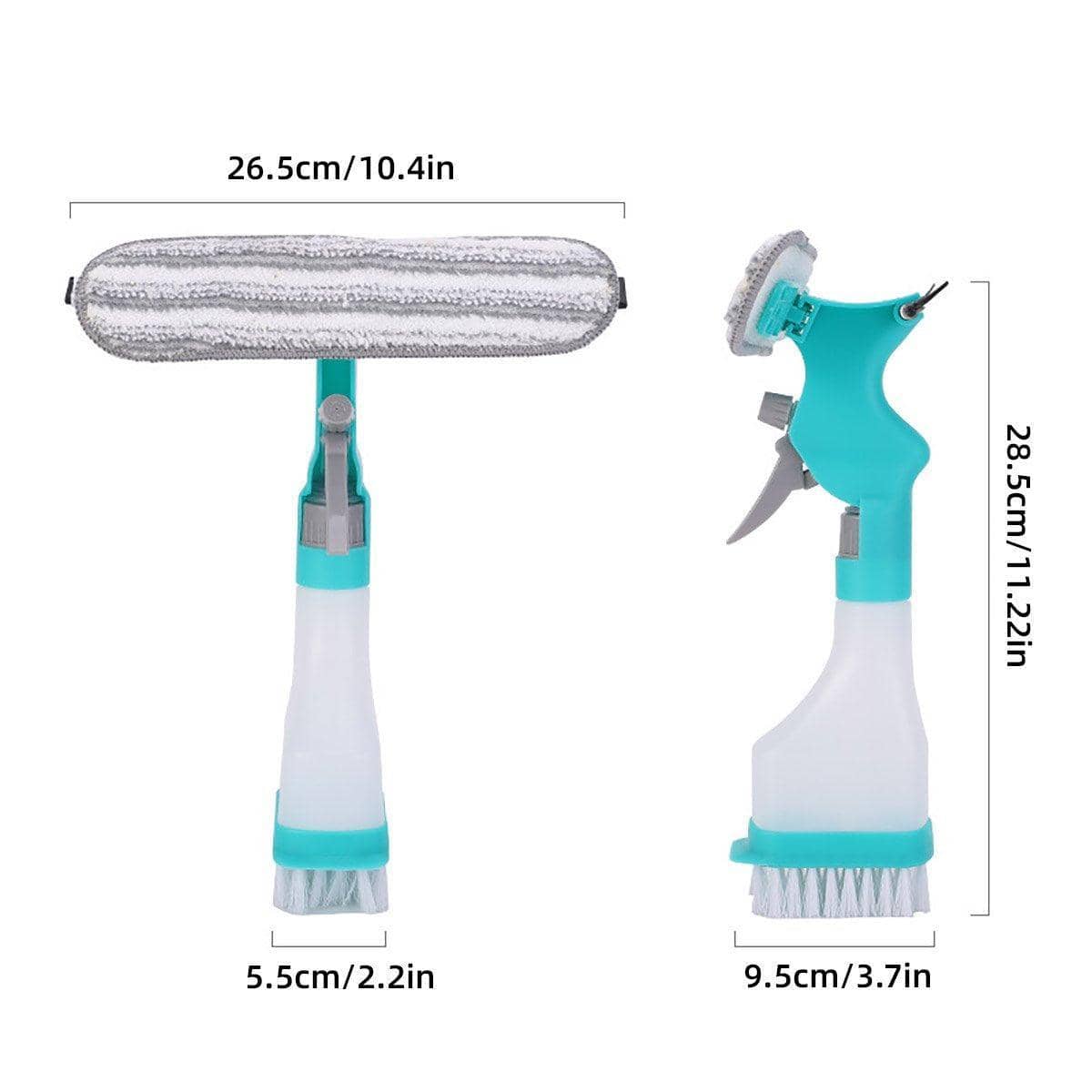 4-In-1 Window Cleaning Tool with Spray Bottle and Microfibre Head - view 3