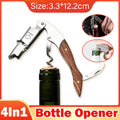 4-In-1 Wine Opener Corkscrew with Foil Cutter, Bottle Opener and Wine Stopper