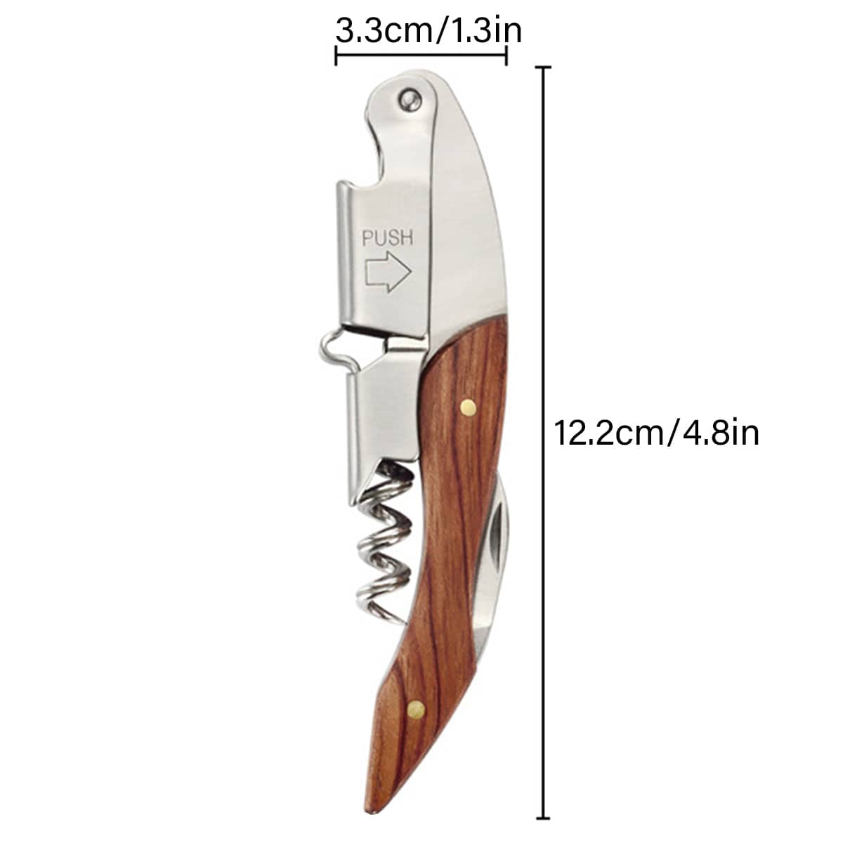 4-In-1 Wine Opener Corkscrew with Foil Cutter, Bottle Opener and Wine Stopper - view 3