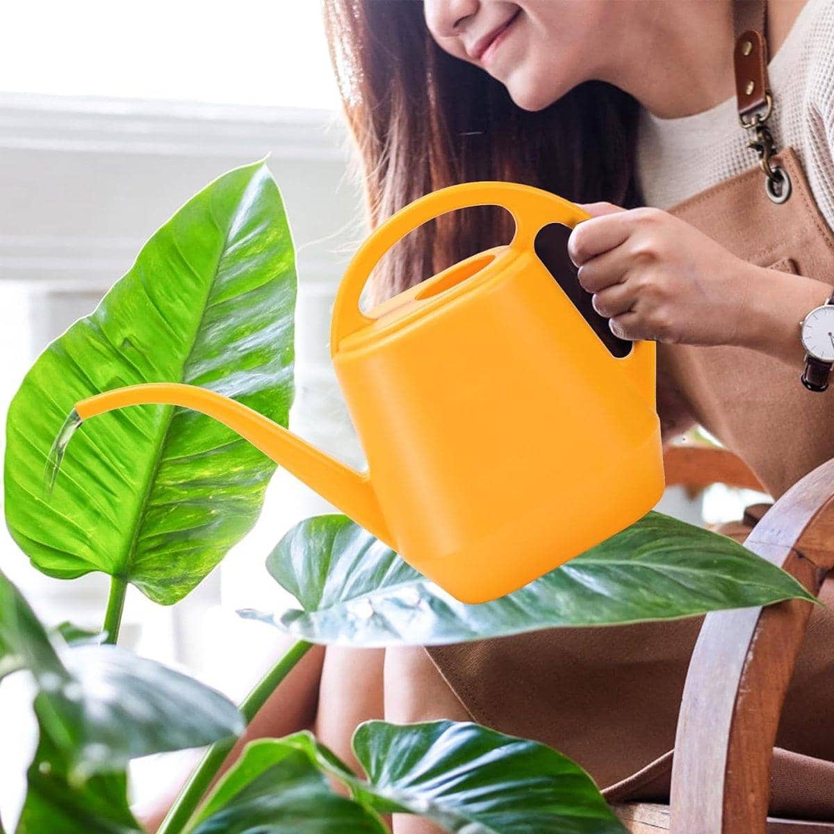 4 Litre Long Spout Watering Can with Double Handle - Aqua Blue - view 5