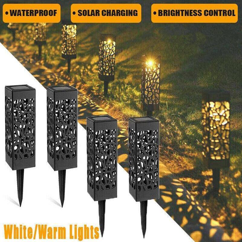 4 Pack Solar Garden Path Lights, LED Outdoor Stake Lamps - White - view 2