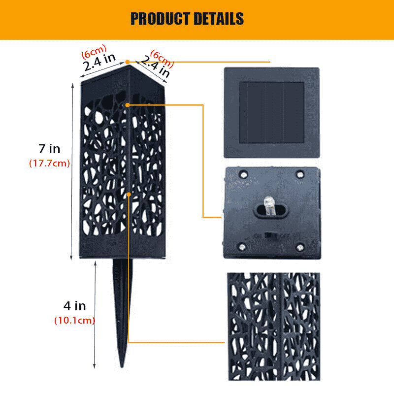 4 Pack Solar Garden Path Lights, LED Outdoor Stake Lamps - White - view 4