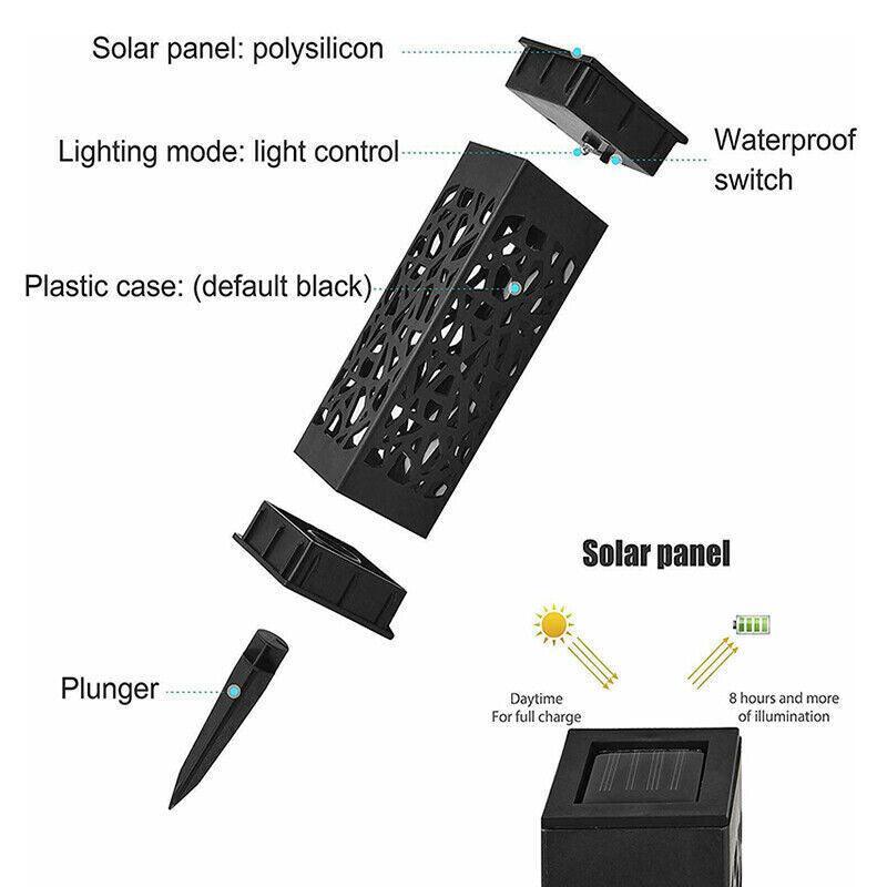 4 Pack Solar Garden Path Lights, LED Outdoor Stake Lamps - White - view 5