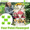 4-Petal 3D Stackable Flower Pot Planter with Wheeled Base - Green - view 2