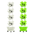 4-Petal 3D Stackable Flower Pot Planter with Wheeled Base - Green - view 3