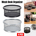 4 Piece Mesh Paper Clip Holder Set - Silver - view 2