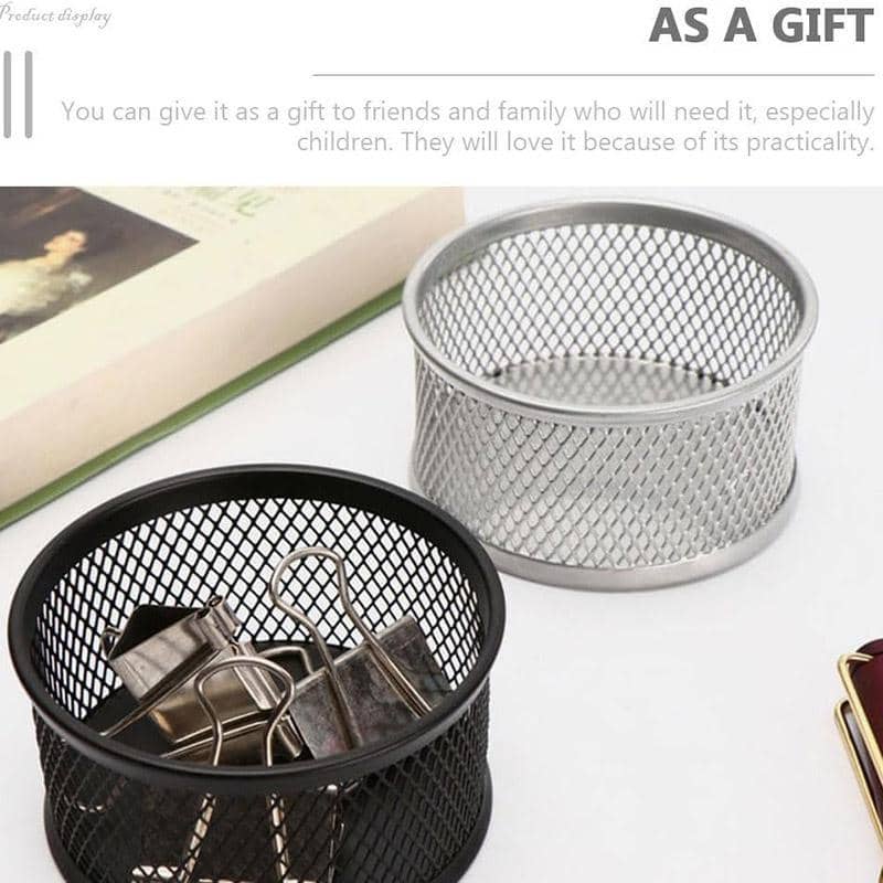 4 Piece Mesh Paper Clip Holder Set - Silver - view 5