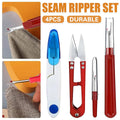4 Piece Sewing Seam Ripper and Fabric Scissors Set with Sharp Metal Blades